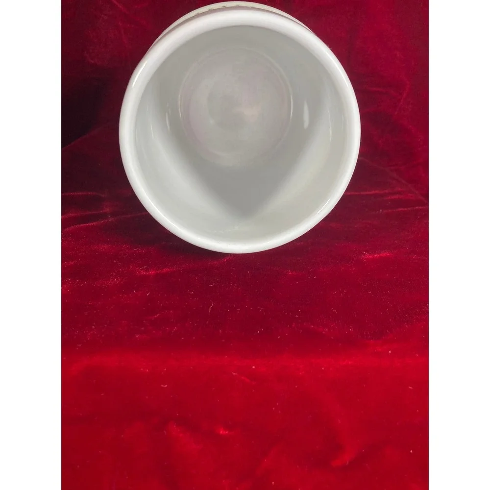 Pampered Chef Ceramic Egg Cooker White with Gray Silicone Sleeve 1529